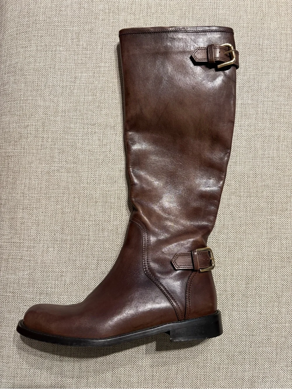 Sesto Meucci Women’s Brown Leather Riding Boots 6.5 M Made in Italy